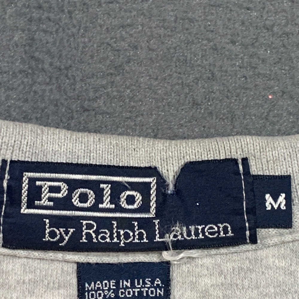 Vintage Polo Ralph Lauren Mens Medium Gray Cotton Polo‎ Shirt Made in USA 90s